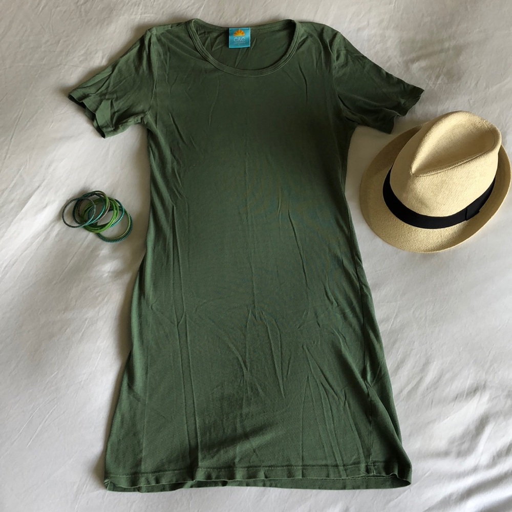 C&C California Green T-Shirt Mini Dress